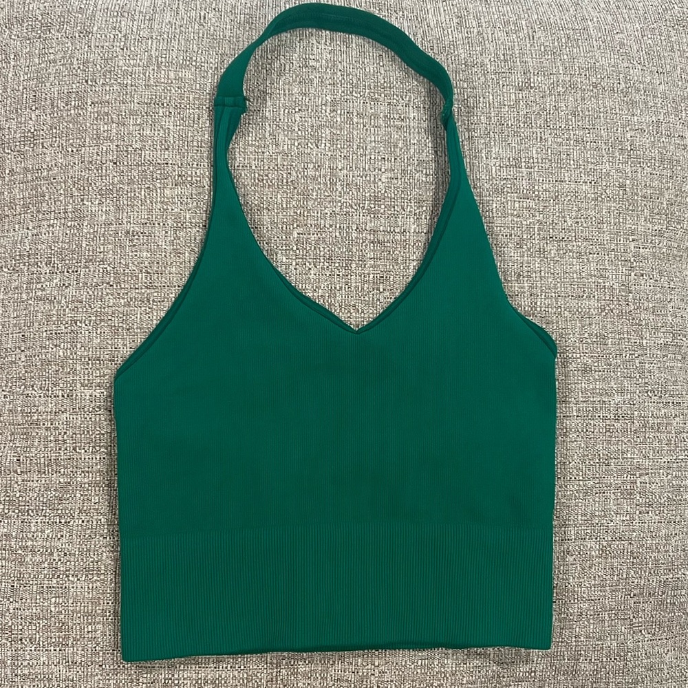 NWOT FP Movement x Hatch Forest Green Halter Neck Women's Crop Top - Picture 1 of 4